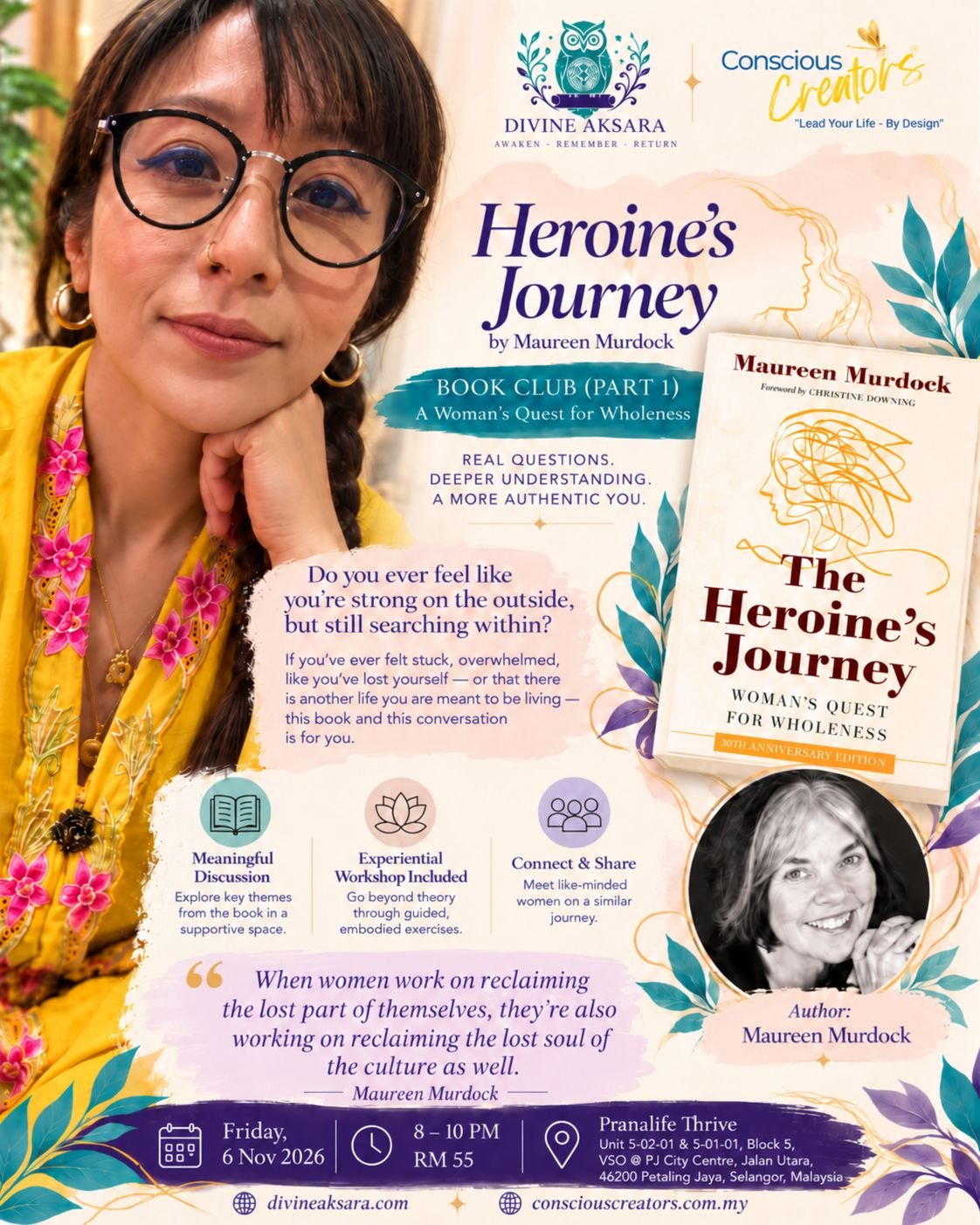 The Heroine’s Journey, Book Club Part 1, 6 November 2026, at Pranalife Thrive in Petaling Jaya